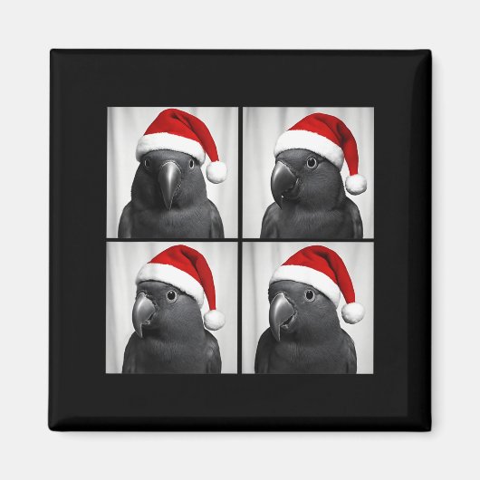 Funny Christmas Eclectus Parrot Santa Photo Booth Magnet (Vorne)