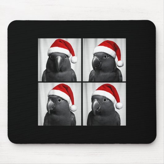 Funny Christmas Eclectus Parrot Santa Photo Booth Mousepad (Vorne)