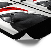 Funny Christmas Eclectus Parrot Santa Photo Booth Poster (Ecke)