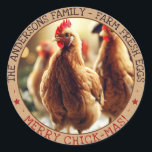 Funny Christmas Egg Carton Labels Niedlich Fun Chi Runder Aufkleber<br><div class="desc">Ein lustiges,  niedliches Weihnachtsfotografie Design. Passen Sie diese Aufkleber einfach an Ihre Marke an und fügen Sie Ihr eigenes Foto hinzu,  wenn gewollt! Mit Zaubershirts konzipiert</div>