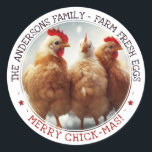 Funny Christmas Egg Carton Labels Niedlich Fun Chi Runder Aufkleber<br><div class="desc">Ein lustiges,  niedliches Weihnachtsfotografie Design. Passen Sie diese Aufkleber einfach an Ihre Marke an und fügen Sie Ihr eigenes Foto hinzu,  wenn gewollt! Mit Zaubershirts konzipiert</div>