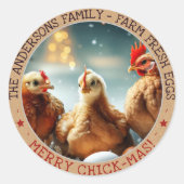 Funny Christmas Egg Carton Labels Niedlich Fun Chi Runder Aufkleber (Vorderseite)