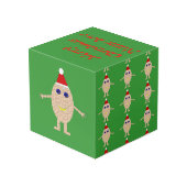 Funny Christmas Egg Custom Foto Cube Würfel (Rückseite Schrägansicht)