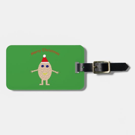 Funny Christmas Egg Custom Gepäckanhänger (Vorderseite horizontal)
