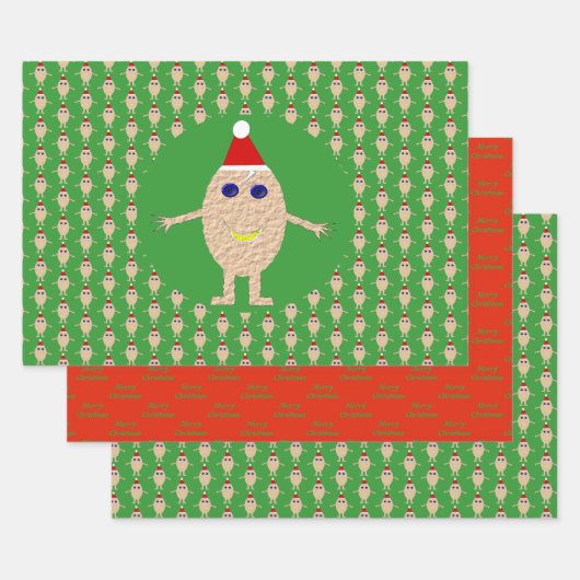 Funny Christmas Egg Custom Geschenkpapier Set (Set)