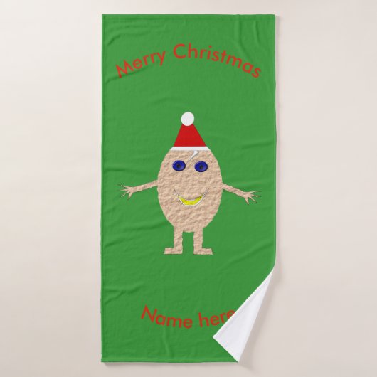 Funny Christmas Egg Custom Handtuch Set (Badehandtuch)