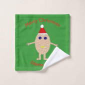 Funny Christmas Egg Custom Handtuch Set (Waschlappen)