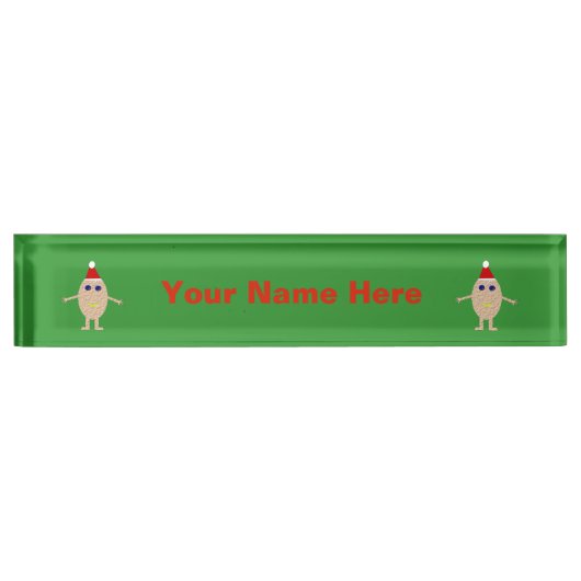 Funny Christmas Egg Custom Namplate Namensplakette (Vorderseite)