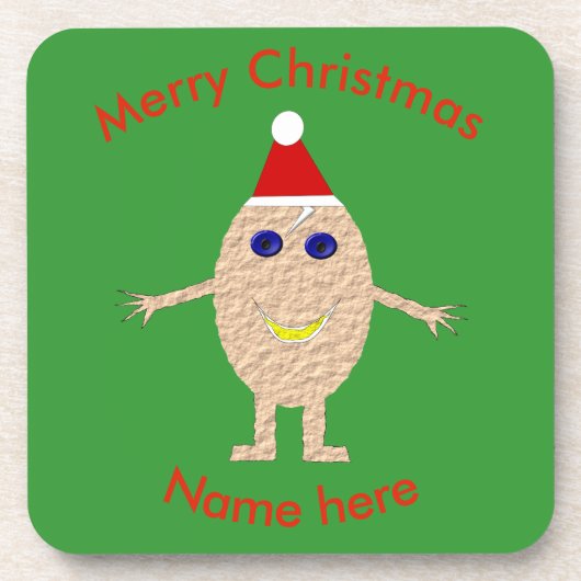 Funny Christmas Egg Custom Untersetzer (Vorderseite)