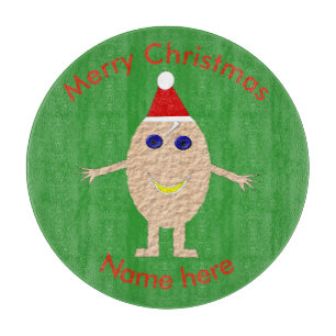 Funny Christmas Egg Cutting Board Schneidebrett