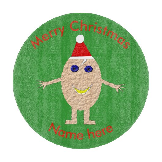 Funny Christmas Egg Cutting Board Schneidebrett (Vorderseite)
