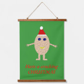 Funny Christmas Egg Funny Custom Wandteppich Mit Holzrahmen (Vorderseite)