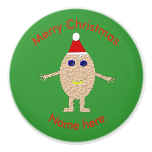 Funny Christmas Egg Keramik Knob Keramikknauf (Vorderseite)
