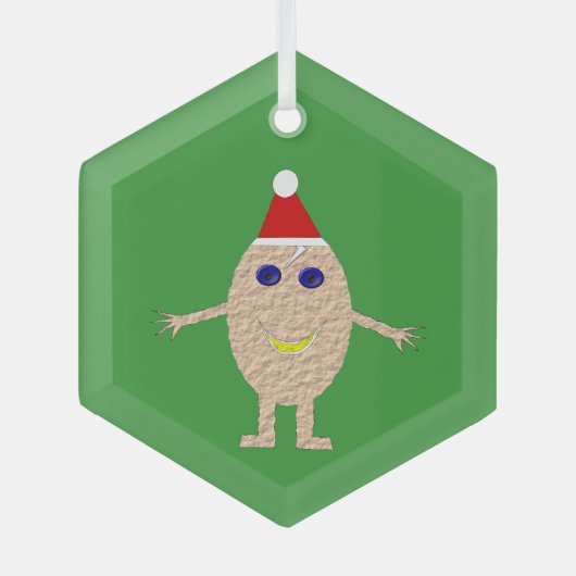 Funny Christmas Egg Ornament Aus Glas (Vorderseite)
