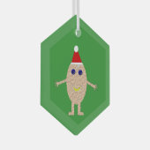 Funny Christmas Egg Ornament Aus Glas (Vorderseite Rechts)