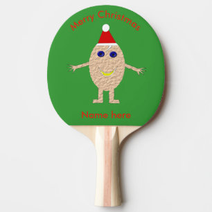Funny Christmas Egg Ping Pong Paddle Paddel Tischtennis Schläger