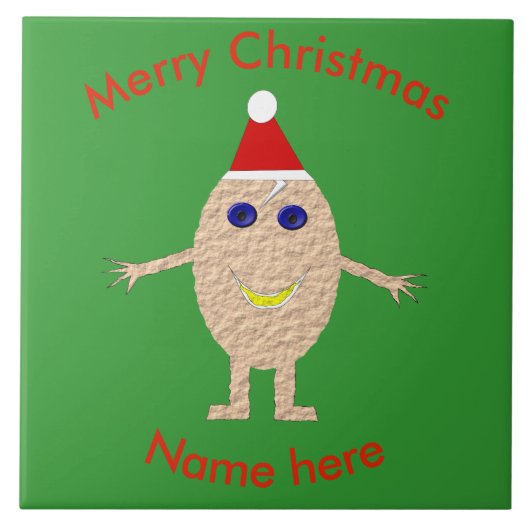 Funny Christmas Egg Tile Fliese (Vorderseite)