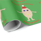 Funny Christmas Egg Wrapping Paper Geschenkpapier (Rolleneckpunkt)