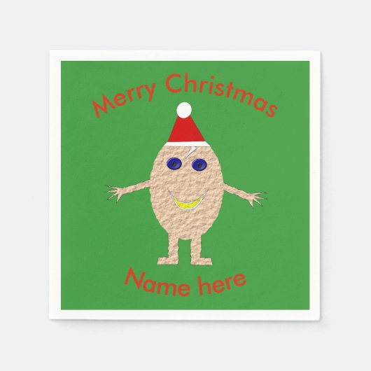 Funny Christmas Egge Paper Napkins Serviette (Vorderseite)