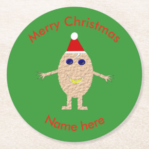 Funny Christmas Egge Paper Untersetzer