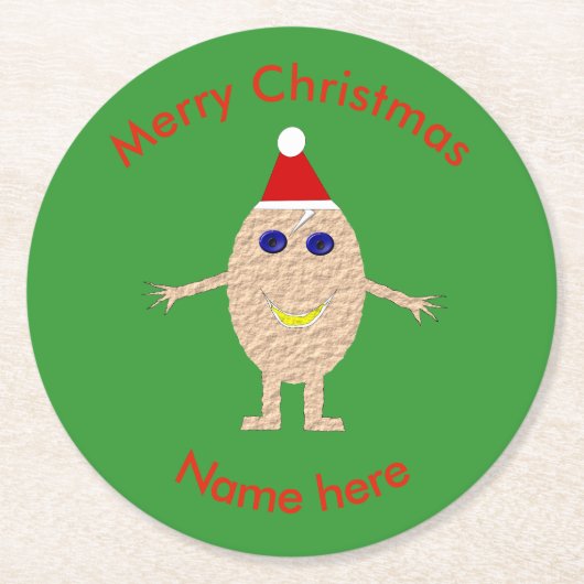 Funny Christmas Egge Paper Untersetzer (Vorderseite)