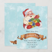 Funny Christmas Einladung mit dem Weihnachtsmann (Vorne/Hinten)