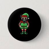 Funny Christmas Elf Belgisch Malinois Dog Classic  Button (Vorderseite)