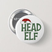 Funny Christmas Elf Button (Vorne & Hinten)