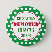 Funny Christmas Elf Button (Vorderseite)