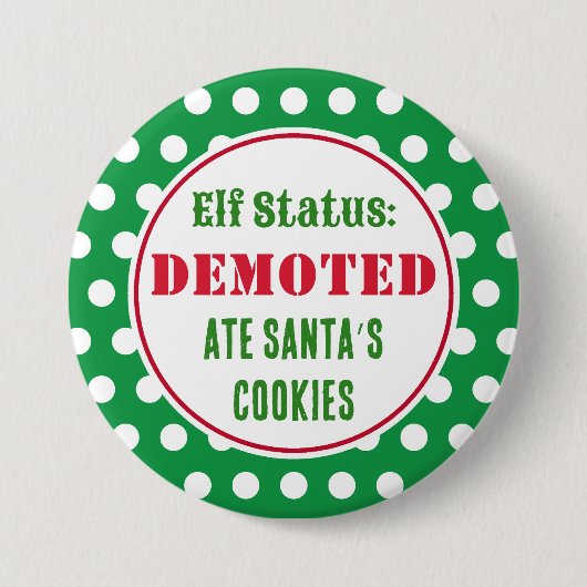Funny Christmas Elf Button (Vorderseite)
