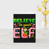 Funny Christmas Elf Design Believe In Your Elf Men Karte (Gelbe Blume)