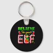 Funny Christmas Elf Design Believe In Your Elf Men Schlüsselanhänger (Vorderseite)