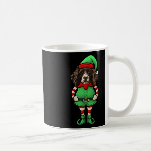 Funny Christmas Elf English Springer Spaniel Dog  Kaffeetasse (Rechts)