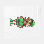 Funny Christmas Elf Gelbe Labrador Hund Yellow Lab Fleecedecke (Vorderseite (Horizontal))