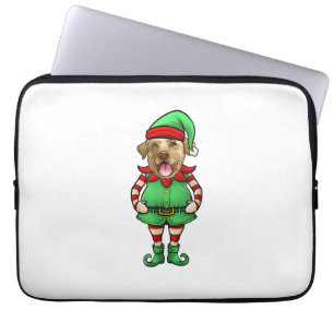 Funny Christmas Elf Gelbe Labrador Hund Yellow Lab Laptopschutzhülle