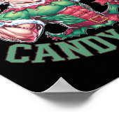 Funny Christmas Elf Gym Workout Gains And Candy Ca Poster (Ecke)