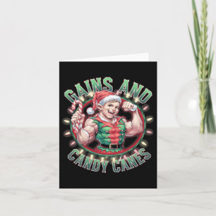 Funny Christmas Elf Gym Workout Gewinne und Candy Karte