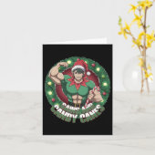 Funny Christmas Elf Gym Workout Gewinne und Candy  Karte (Gelbe Blume)