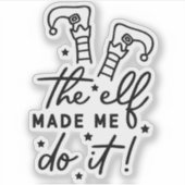 Funny Christmas Elf machte mich Do it Funny Retro Aufkleber (Vorderseite)