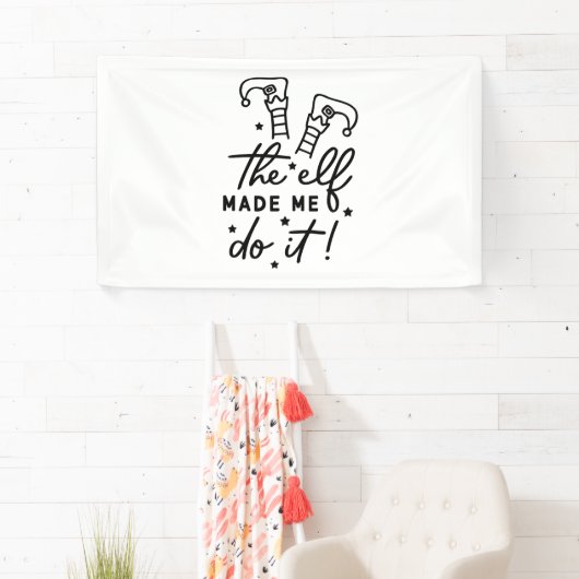 Funny Christmas Elf machte mich Do it Funny Retro Banner (Insitu)