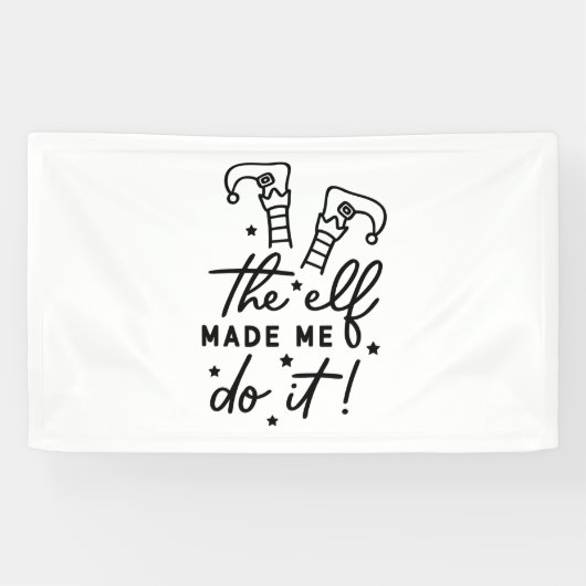 Funny Christmas Elf machte mich Do it Funny Retro Banner (Horizontal)
