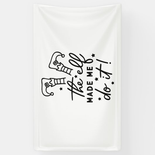 Funny Christmas Elf machte mich Do it Funny Retro  Banner (Vertikal)