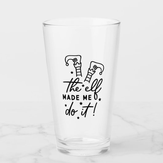 Funny Christmas Elf machte mich Do it Funny Retro Glas (Vorderseite)