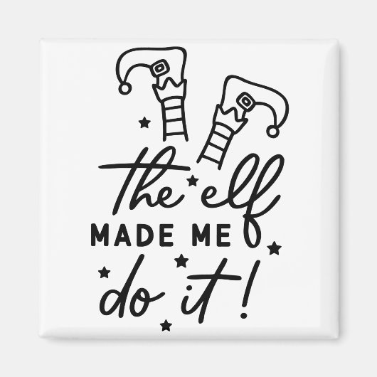 Funny Christmas Elf machte mich Do it Funny Retro Magnet (Vorne)