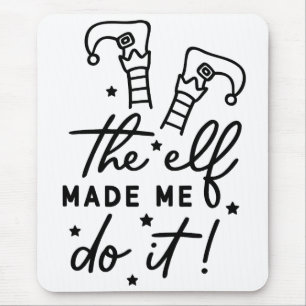 Funny Christmas Elf machte mich Do it Funny Retro  Mousepad
