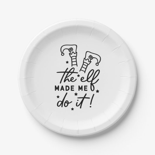 Funny Christmas Elf machte mich Do it Funny Retro Pappteller (Vorderseite)