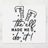 Funny Christmas Elf machte mich Do it Funny Retro  Schaumweinetikett (Einzelnes Label)