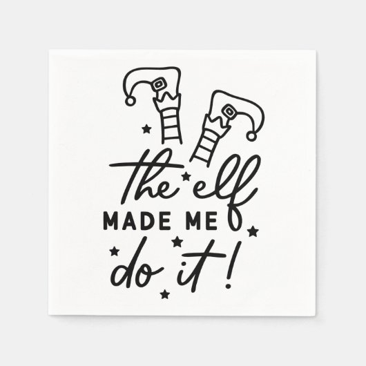 Funny Christmas Elf machte mich Do it Funny Retro Serviette (Vorderseite)