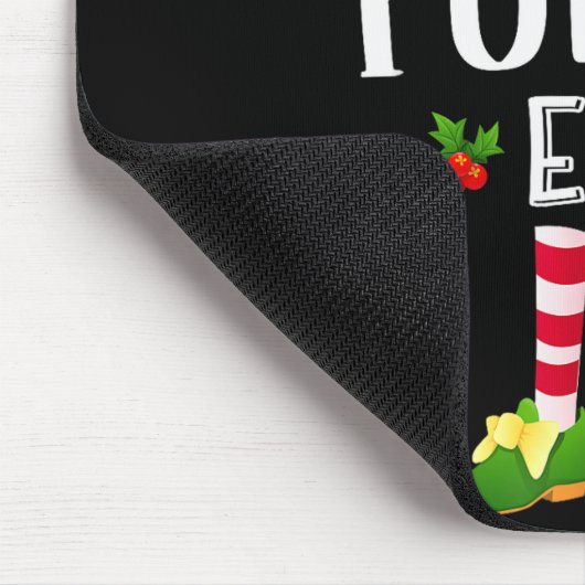 Funny Christmas Elf Matching Pajama X-mas Party Mousepad (Ecke)