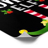 Funny Christmas Elf Matching Pajama X-mas Party Poster (Ecke)